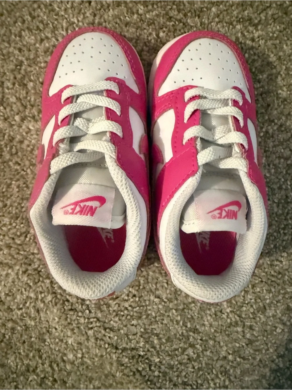 Nike Kids White and Hot Pink Low-Top Sneakers